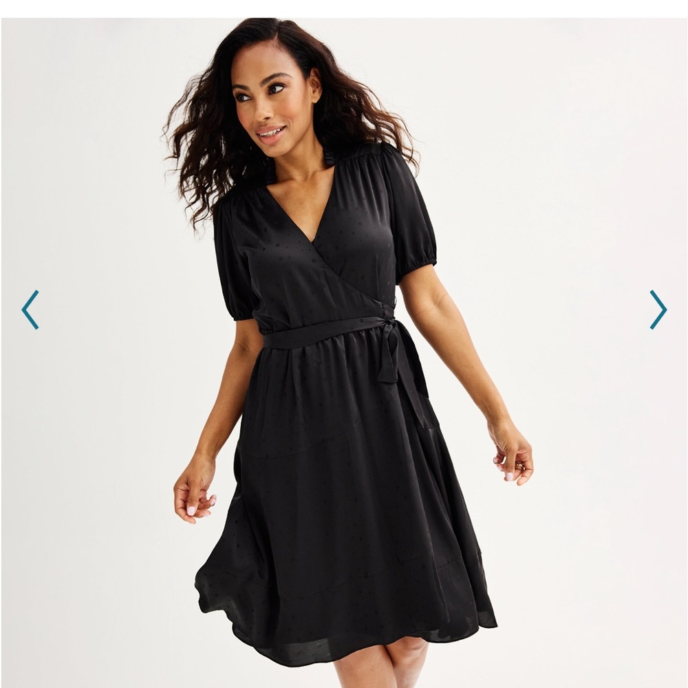 Hi-lo midi wrap dress
